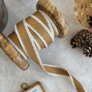 Old Gold Luxury Woven Stitch Ribbon