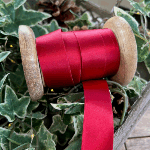 Berry Red Satin Ribbon 25mm