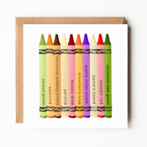 Christmas Crayons Greetings Card