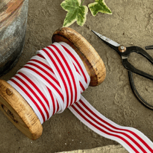 Red and White Stripe Ribbon