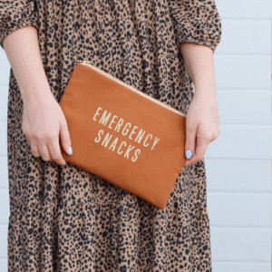 Emergency Snacks - Tan Canvas Pouch