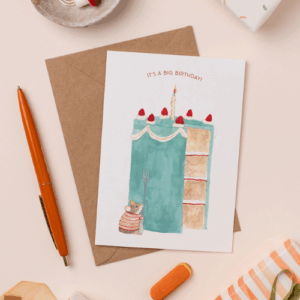 Big Birthday Mouse and Cake Card