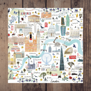 London Map Greetings Card