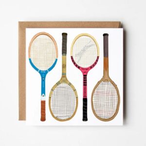 Tennis Racquets Blank Greetings Card