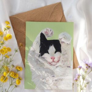 Black and White Cat Card
