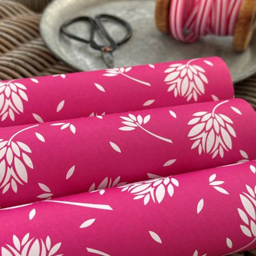 Chartreuse & Cerise Blossom Double Sided Gift Wrap Pack - Image 3