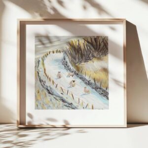 Winter Sheep Mounted Art Print