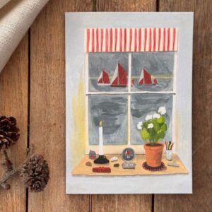 I saw 3 Ships Christmas Coastal Card